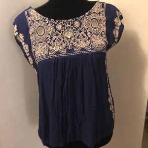 Forever 21 Blue and Tan Tank